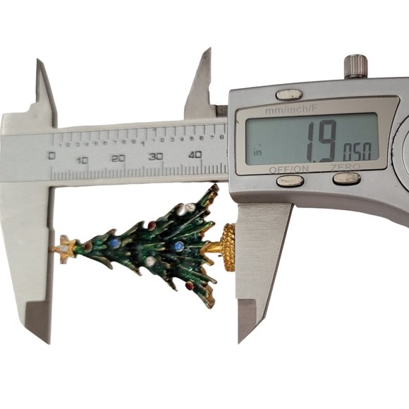 Eisenberg Ice Green Enamel Multi Color Rhinestone Christmas Tree Brooch Pin E253 - Picture 10 of 12